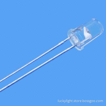 LED, 5mm, Round with Hyper Red 624nm, Water Clear, 30°, Super Bright, RoHS-compliant